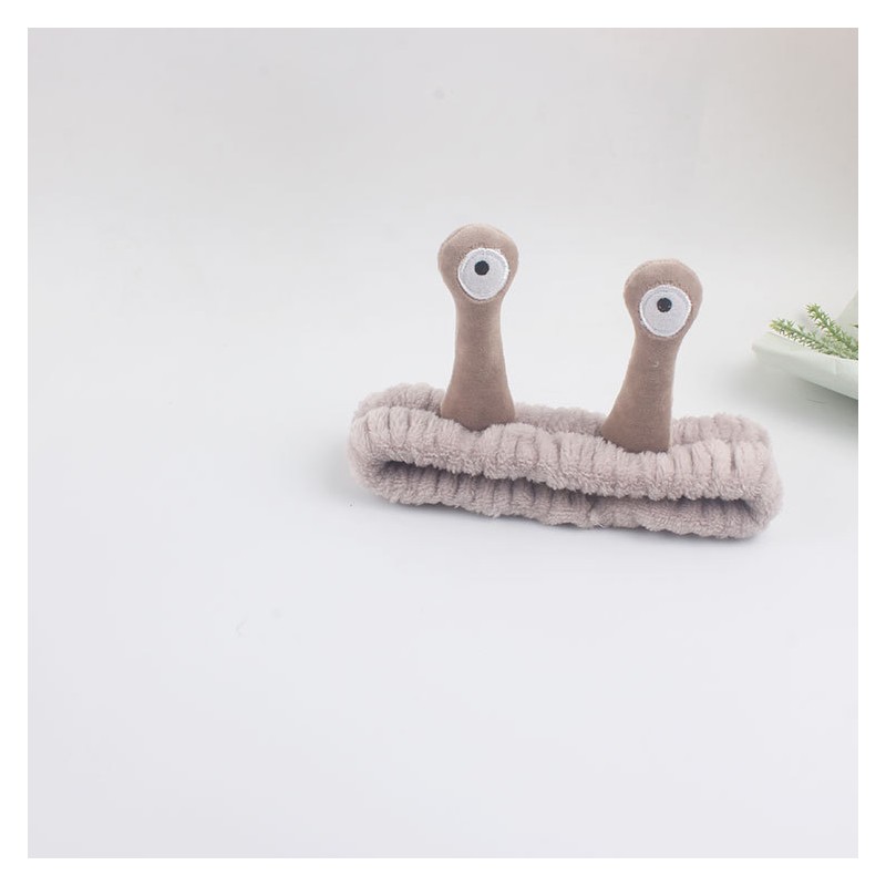 Opaska kosmetyczna do włosów ślimak, szara pluszowa 20x5cm OPK22SZ - obrazek 4