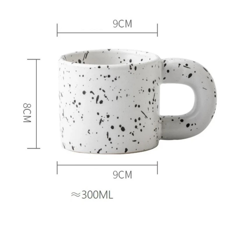 Ceramiczny, nakrapiany kubek z uchem 300 ml Matowy CUP19 - obrazek 5