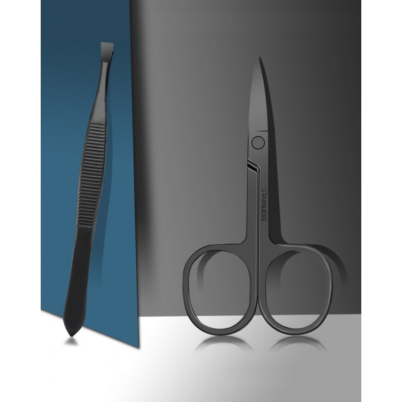 Zestaw akcesoriów do manicure, pedicure w etui, czarny 12w1 AK21 - obrazek 6