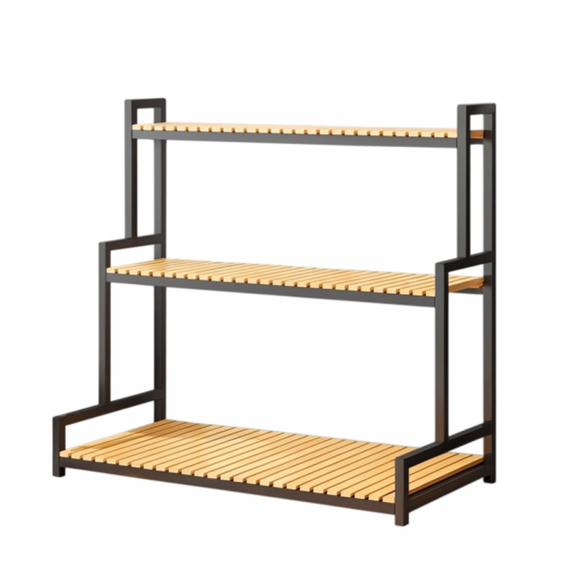 Kwietnik, regał, stojak na kwiaty 3 poziomowy, 120 x 40 x 95cm, czarny SZ47CZ - obrazek 6