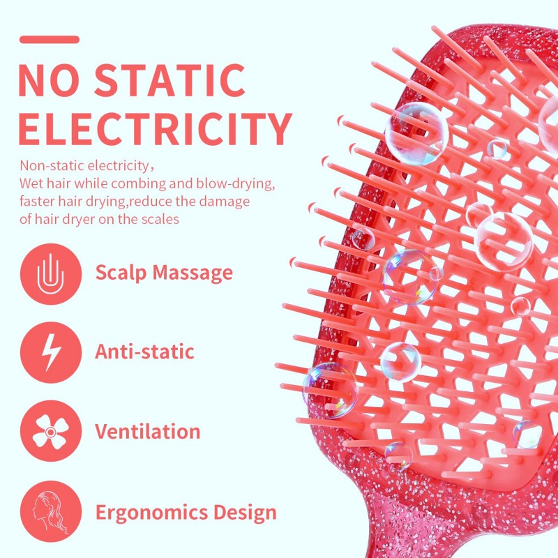 Szczotka do rozczesywania włosów, do suszenia, do masażu, SCZ17CR - obrazek 5