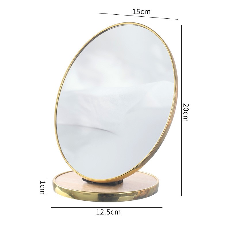 Lusterko kosmetyczne stojące drewniane, owalne, złota ramka 15 x 20cm L18 - obrazek 5