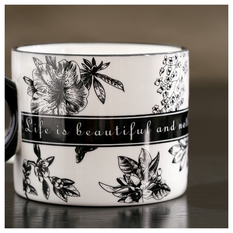 Zestaw kubków 2szt w pudełku ozdobnym TO YOU czarno białe 310ml KB11 - obrazek 4