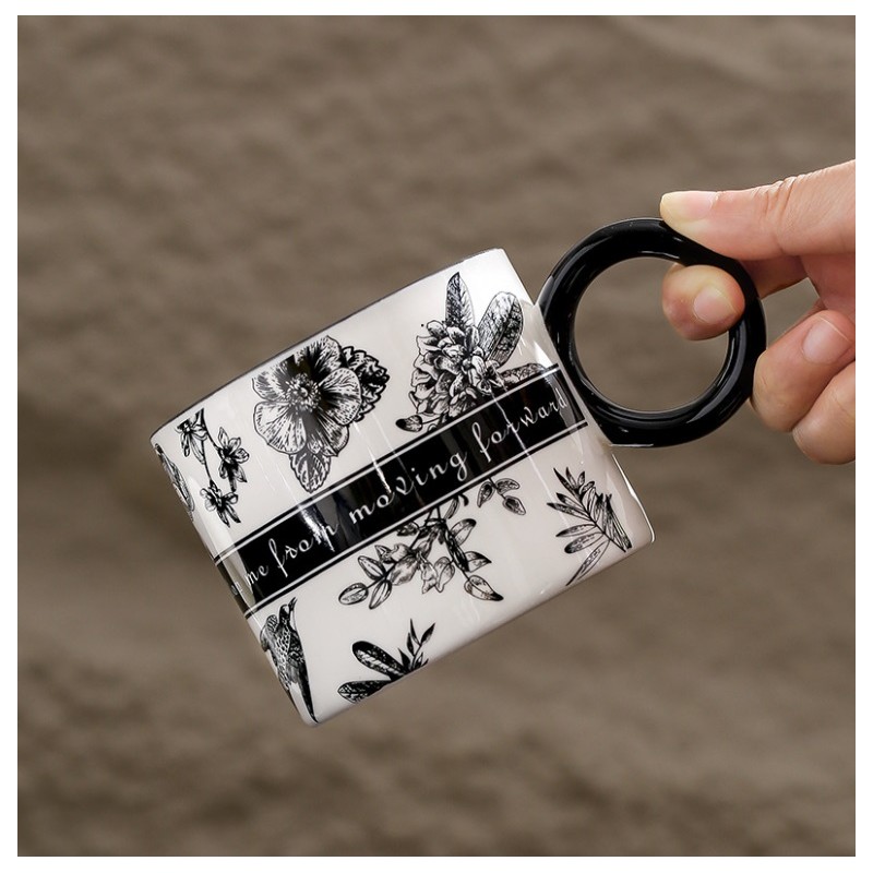 Zestaw kubków 2szt w pudełku ozdobnym TO YOU czarno białe 310ml KB11 - obrazek 5