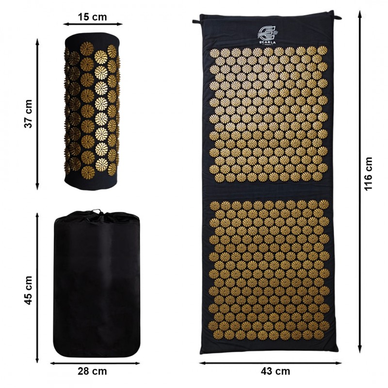 Mata do akupresury, masażu, z poduszką ECARLA SPORTS 116 x 43 cm MATA11 - obrazek 4