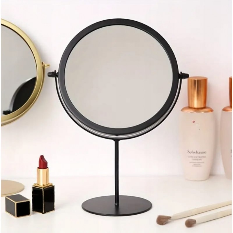 Lusterko kosmetyczne stojące czarne jednostronne wysokość 27cm L14CZ - obrazek 3