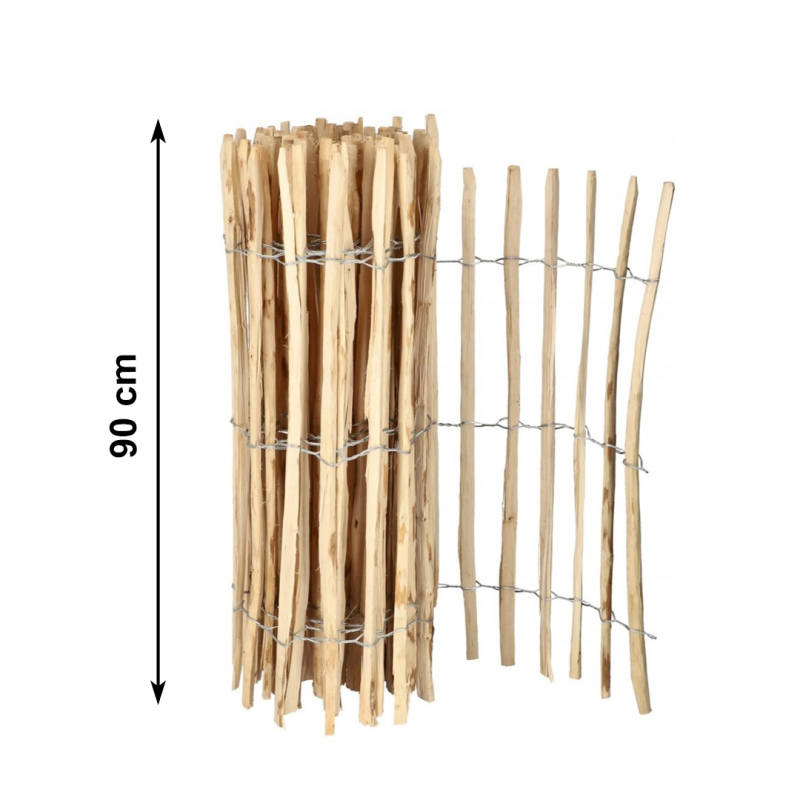 Płotek ogrodowy LESZCZYNOWY, obrzeża łupanka długość 5m, wys. 90cm OA04WZ1 - obrazek 3