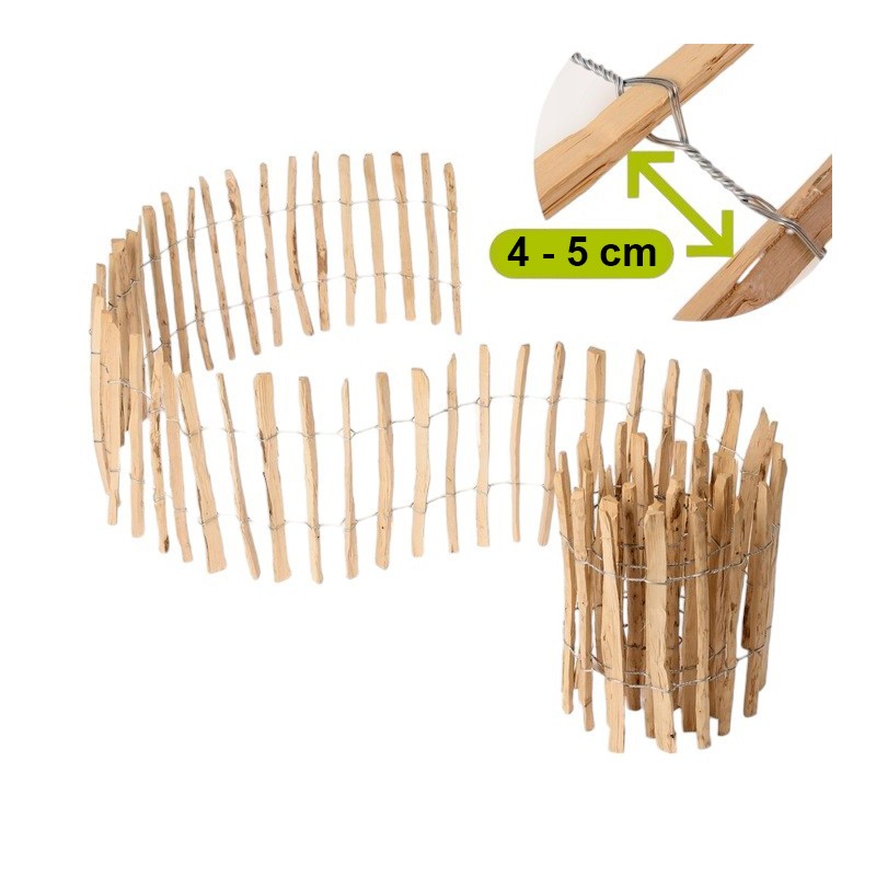 Płotek ogrodowy LESZCZYNOWY, obrzeża łupanka długość 5m, wys. 90cm OA04WZ1 - obrazek 4