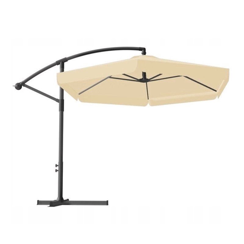 Parasol ogrodowy z wysięgnikiem i falbanką, kremowy 3,5 m. OGP10 - obrazek 7
