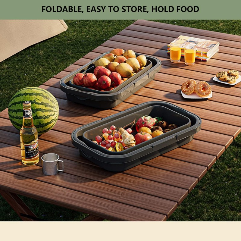 Uniwersalny składany kosz piknikowy 3w1, stolik, pojemnik KP03SZ - obrazek 3