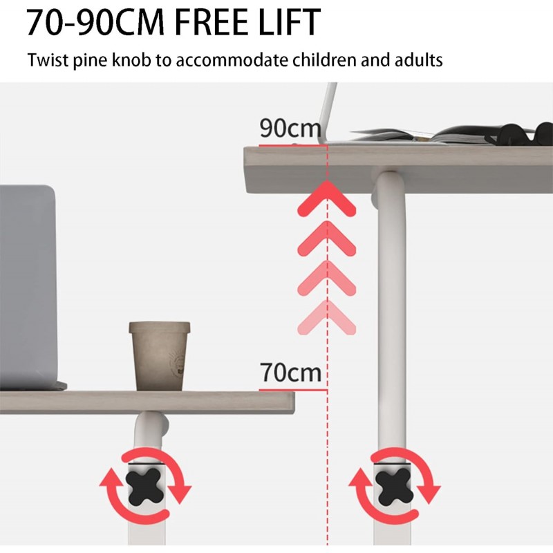 Mobilne biurko stolik pod laptop tablet, regulowane na kółkach STL03WZ4 - obrazek 4