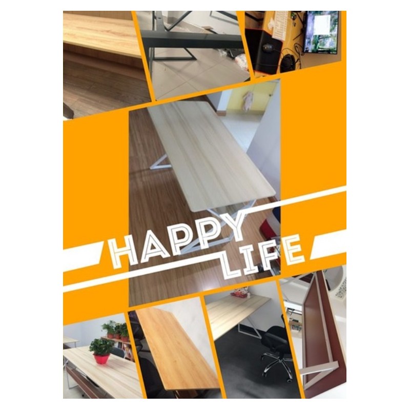 Biurko komputerowe, biurowe z półką 100x60cm, czarne, blat brązowy STL08BR - obrazek 6