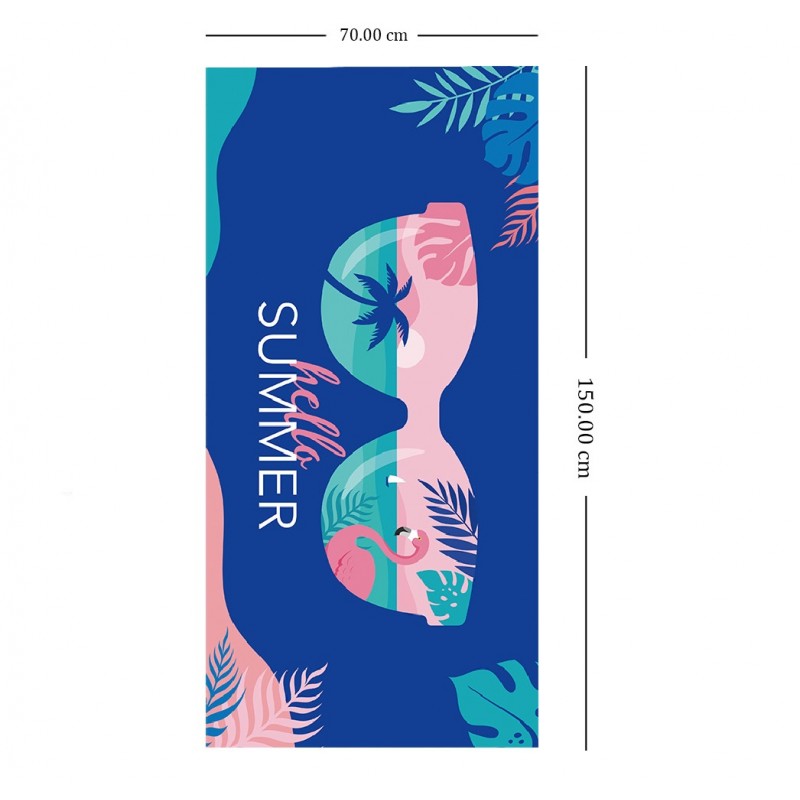 Ręcznik plażowy prostokątny niebieski HELLO SUMMER 150x70 REC54WZ9 - obrazek 4