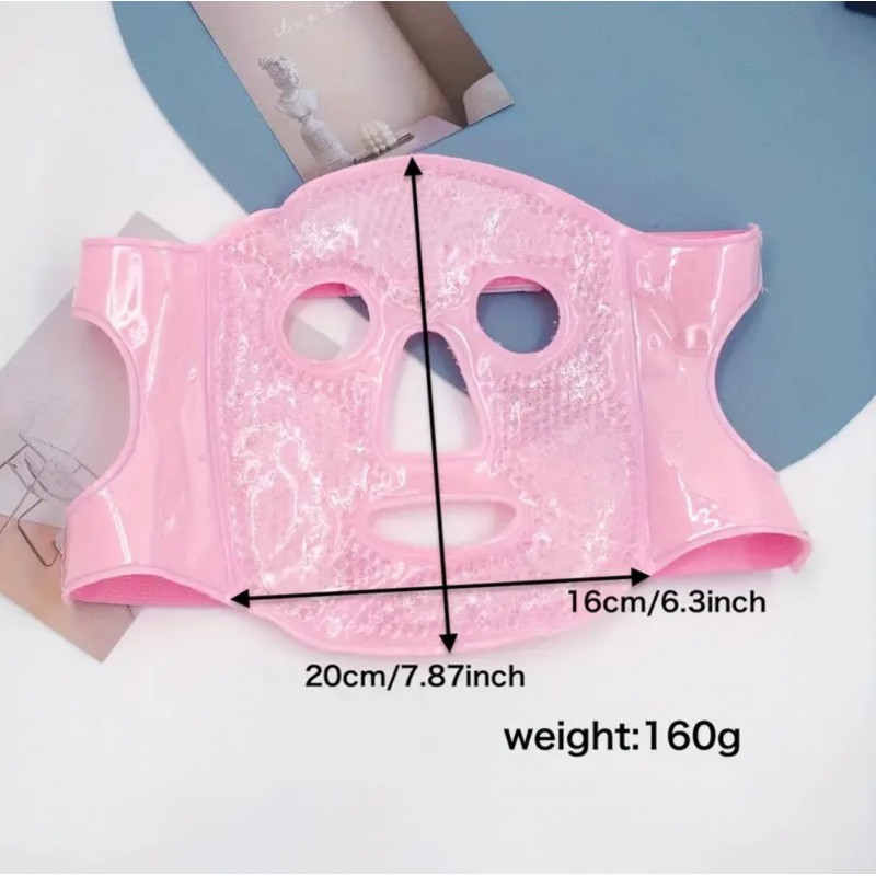 Dwustronna, żelowa chłodząco - rozgrzewająca maseczka na twarz, relaksująca AK22R - obrazek 3