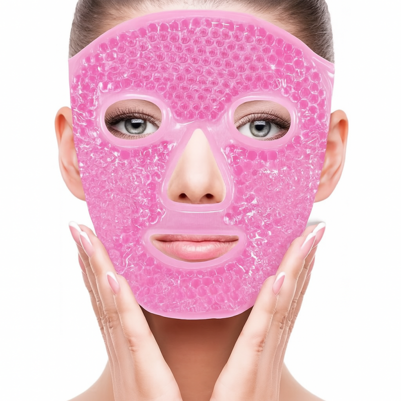 Dwustronna, żelowa chłodząco - rozgrzewająca maseczka na twarz, relaksująca AK22R - obrazek 4