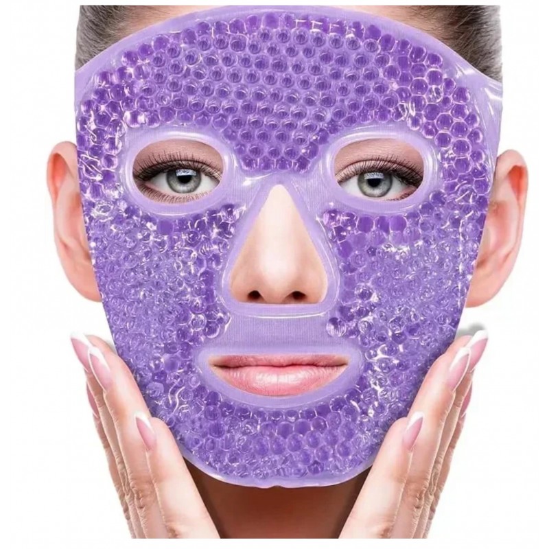 Dwustronna, żelowa chłodząco - rozgrzewająca maseczka na twarz, relaksująca AK22FIO - obrazek 4