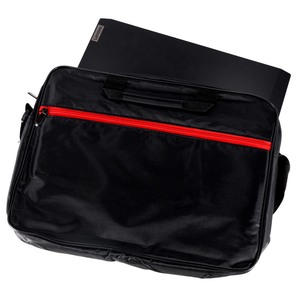 Torba na laptopa 15,6 cali etui pokrowiec z paskiem teczka damska męska czarna - obrazek 6