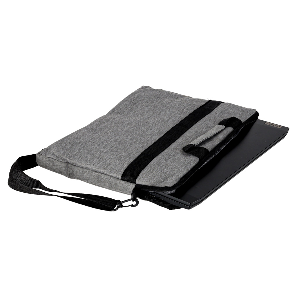 Torba na laptopa 15,6 cali etui pokrowiec z paskiem teczka damska męska mocna szara - obrazek 5