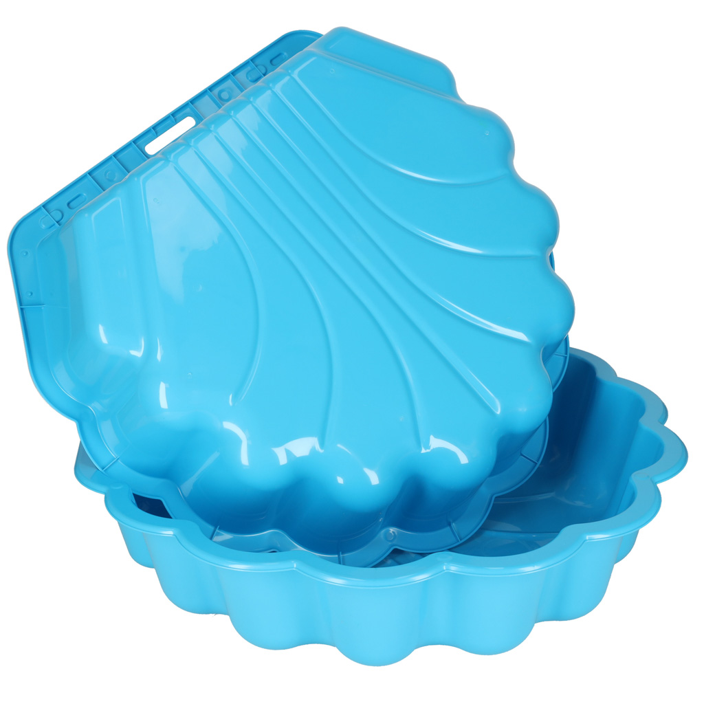 Piaskownica zamykana basen Muszelka Twins podwójna 2w1 160x87,5x19,5cm niebieska - obrazek 4