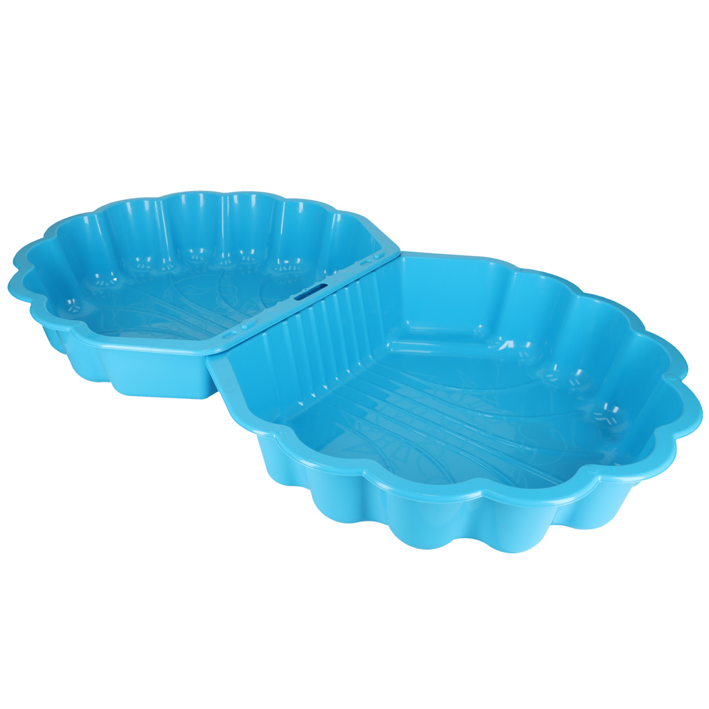 Piaskownica zamykana basen Muszelka Twins podwójna 2w1 160x87,5x19,5cm niebieska - obrazek 6