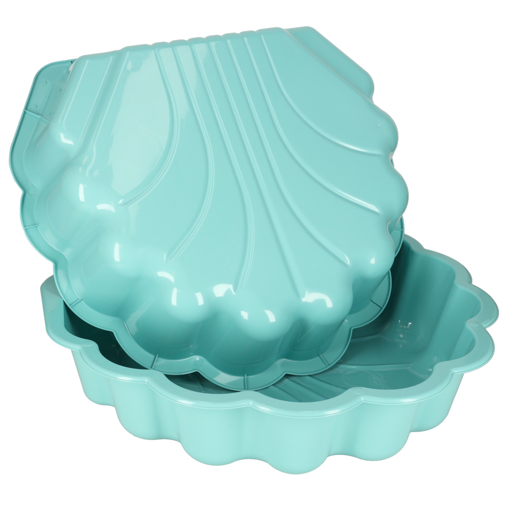 Piaskownica zamykana basen Muszelka Twins podwójna 2w1 160x87,5x19,5cm miętowa - obrazek 4