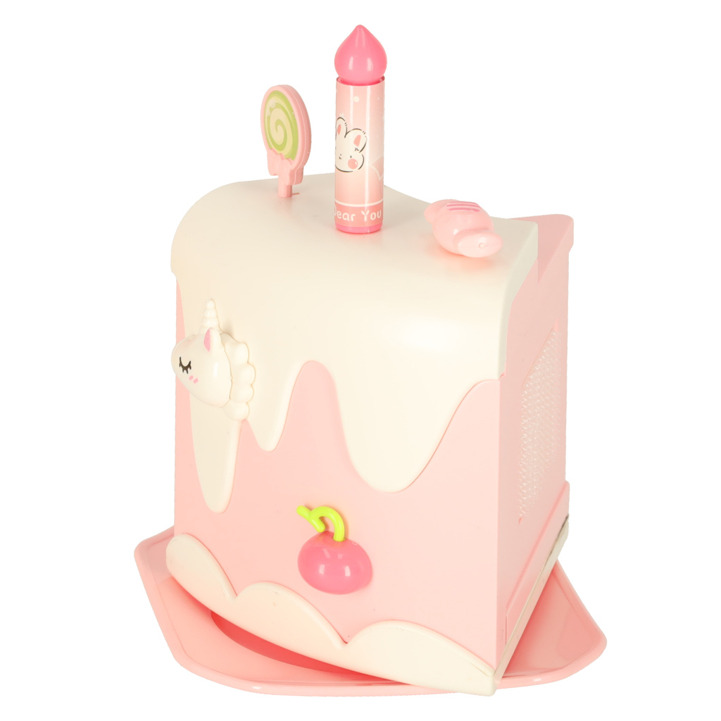 Tort urodzinowy piętrowy do krojenia na rzepy muzyka światła kuchnia 16 elementów różowy - obrazek 8