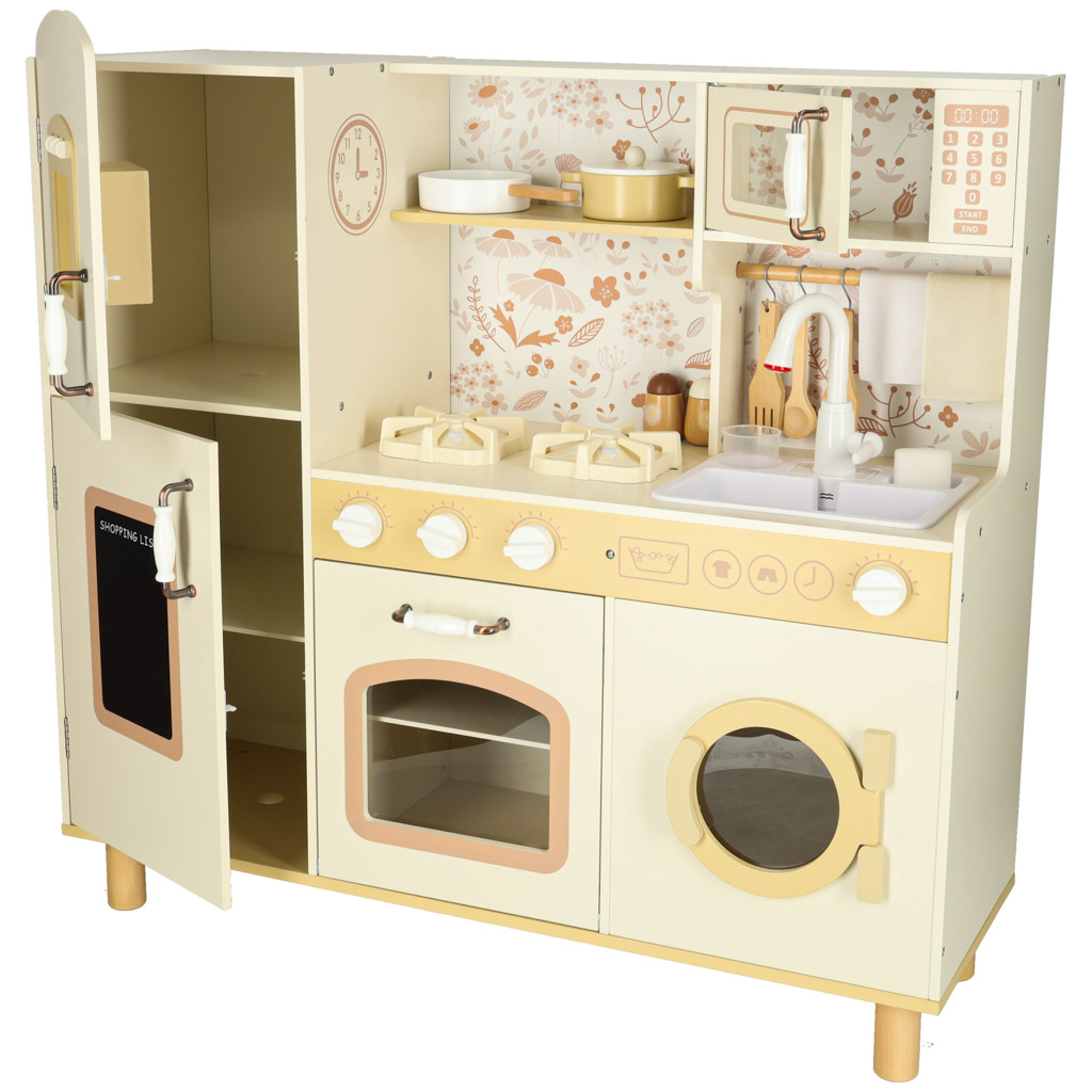 Kuchnia dla dzieci drewniana kran z wodą dźwięki światła 90cm - obrazek 7