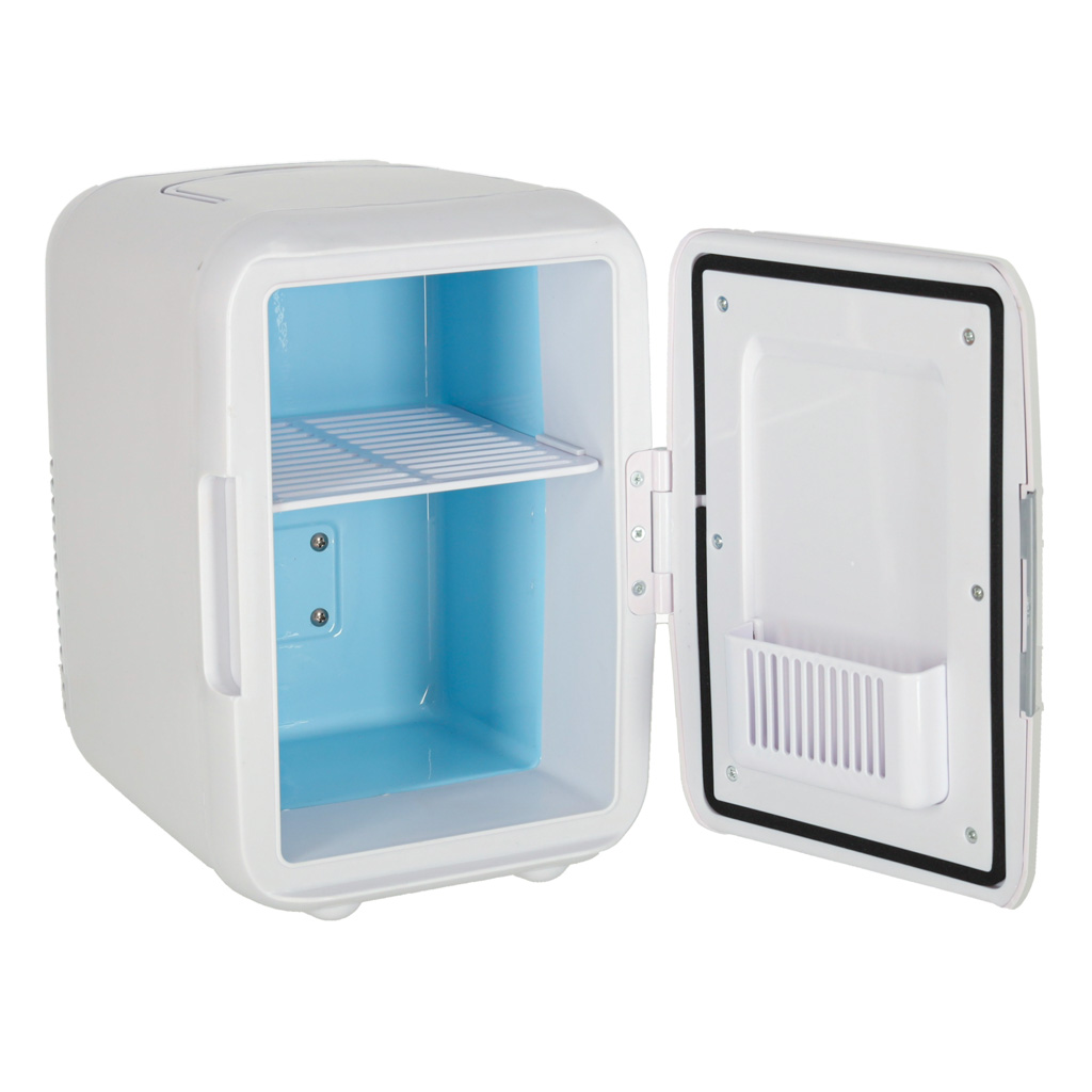 Lodówka turystyczna elektryczna samochodowa mini na jedzenie kosmetyki grzanie chłodzenie 2w1 4L biała - obrazek 4