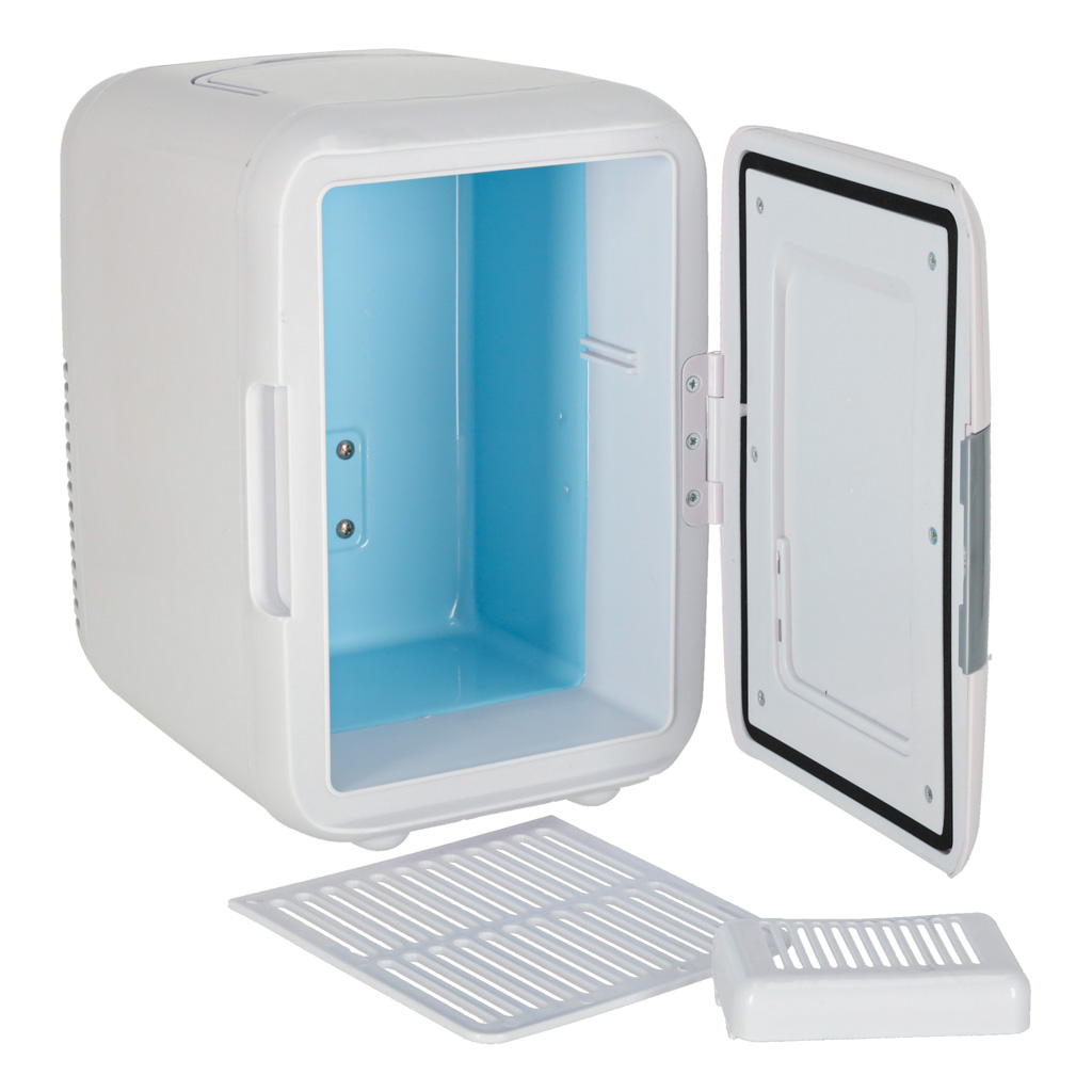 Lodówka turystyczna elektryczna samochodowa mini na jedzenie kosmetyki grzanie chłodzenie 2w1 4L biała - obrazek 5