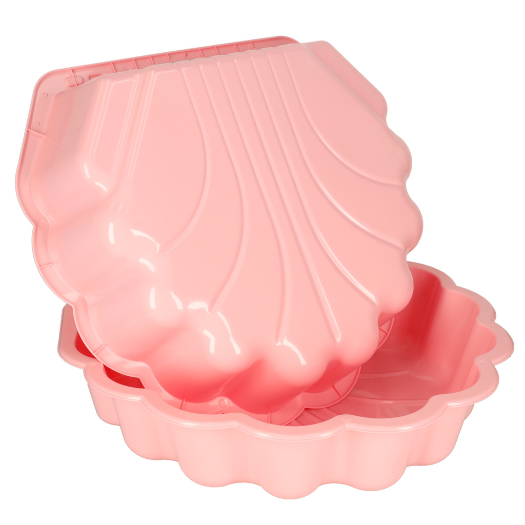 Piaskownica zamykana basen Muszelka Twins podwójna 2w1 160x87,5x19,5cm różowa - obrazek 4