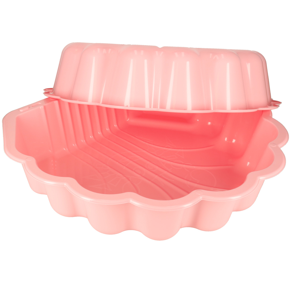 Piaskownica zamykana basen Muszelka Twins podwójna 2w1 160x87,5x19,5cm różowa - obrazek 5