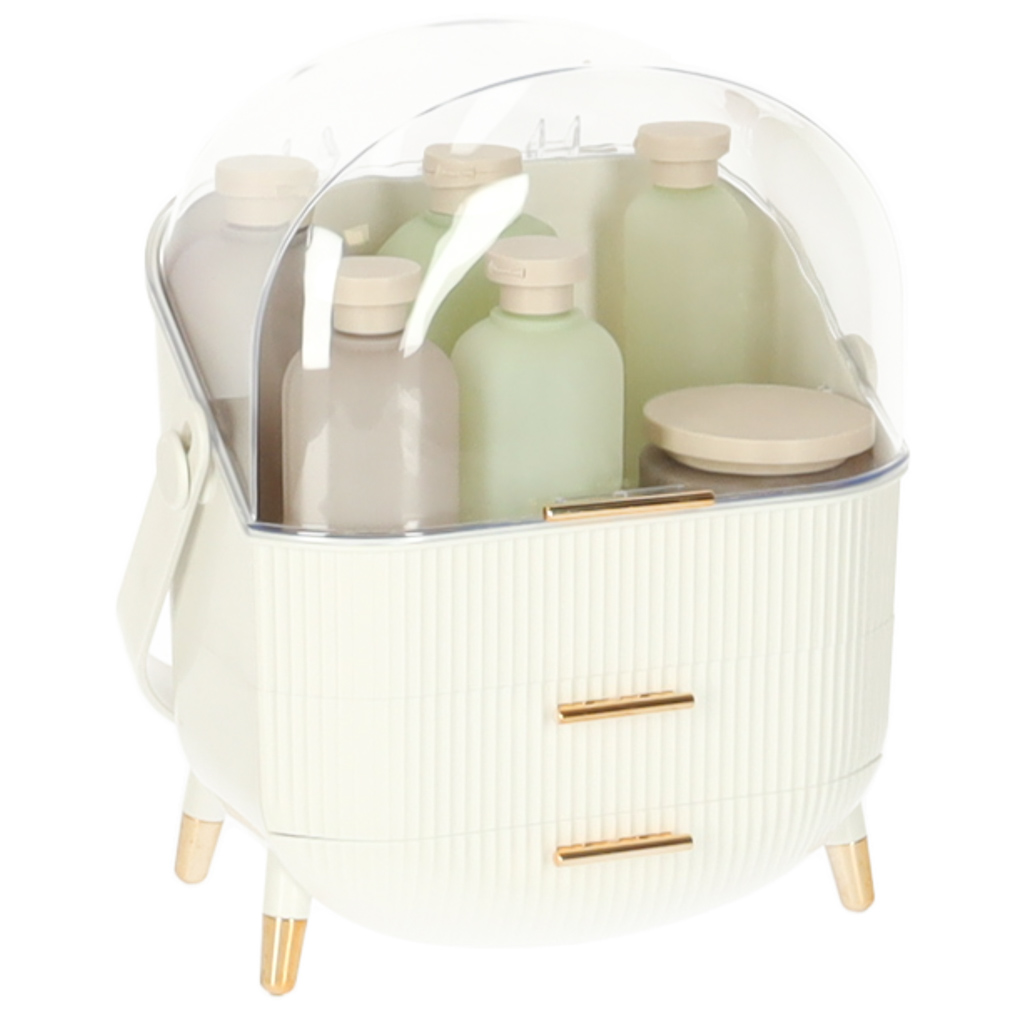 Szkatułka organizer na kosmetyki szafka biała - obrazek 3