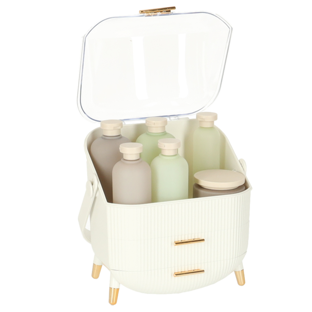 Szkatułka organizer na kosmetyki szafka biała - obrazek 4