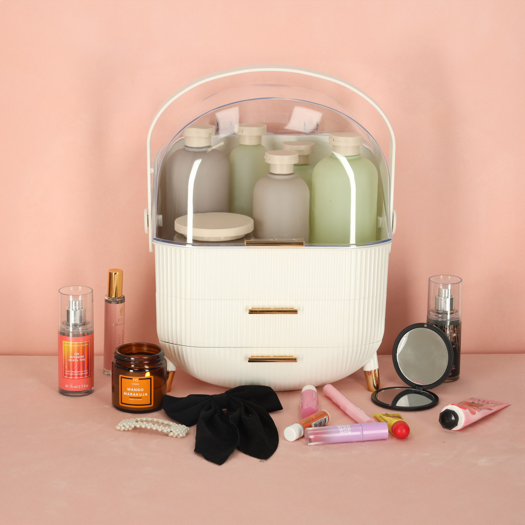 Szkatułka organizer na kosmetyki szafka biała - obrazek 8