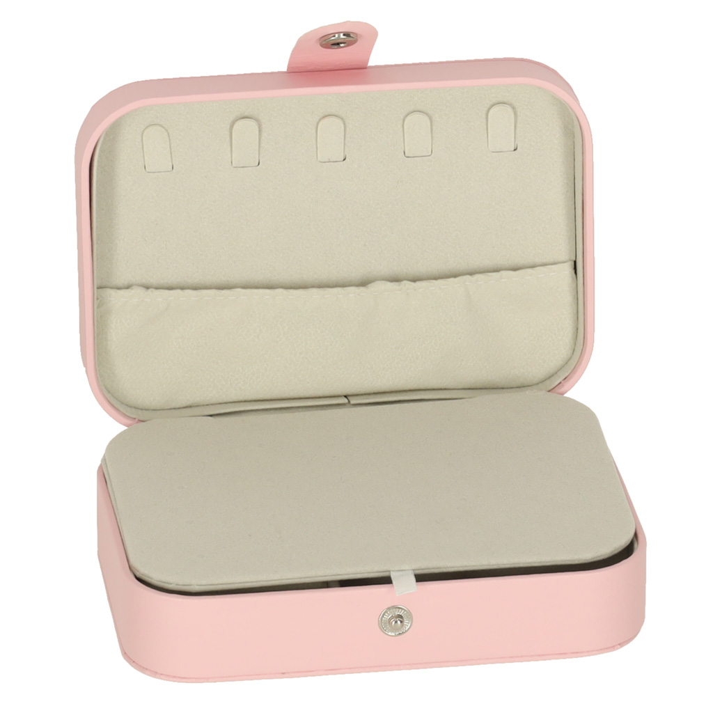 Szkatułka pudełko na biżuterię organizer różowy - obrazek 4