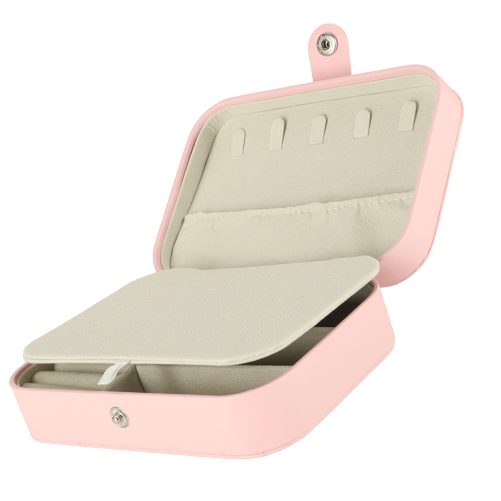 Szkatułka pudełko na biżuterię organizer różowy - obrazek 6