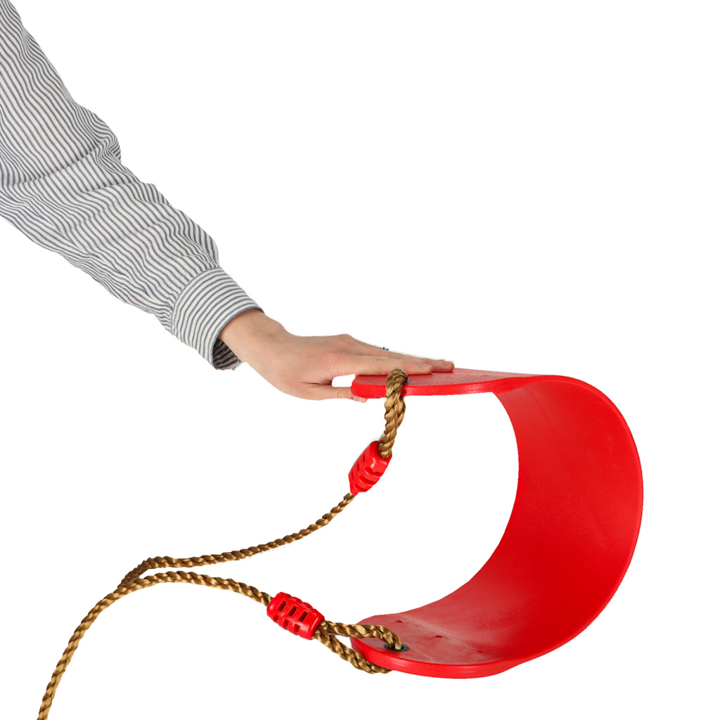 Huśtawka ogrodowa dla dzieci płaska wytrzymała czerwona - obrazek 3