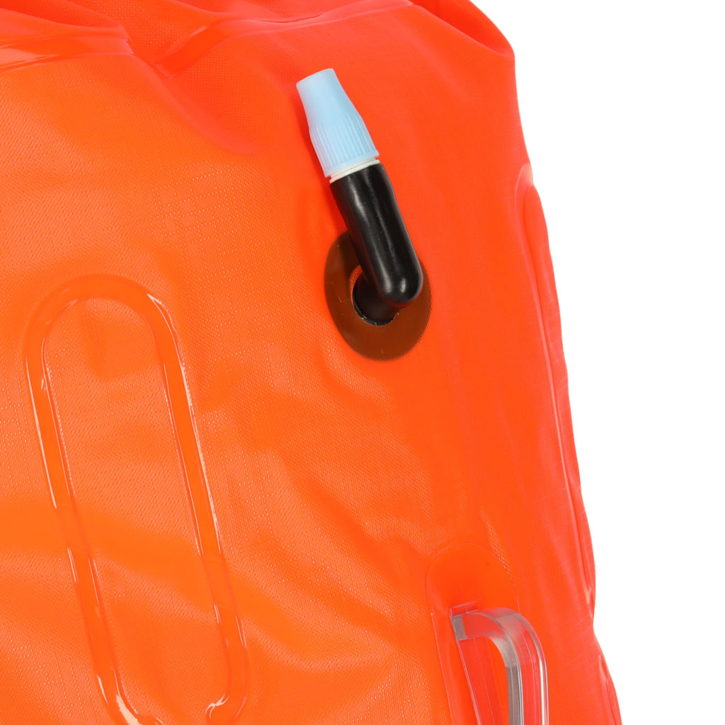 Bojka do pływania boja asekuracyjna ratunkowa pływacka sucha kieszeń gwizdek 20l - obrazek 4