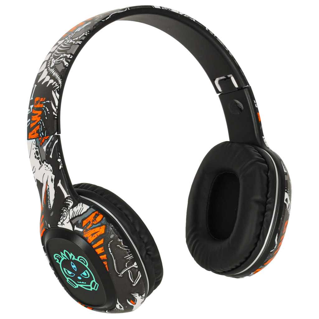 Słuchawki bezprzewodowe nauszne Bluetooth RGB Gaming Sport 200mAh czarne - obrazek 3