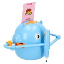 Robot edukacyjny interaktywny nauka rysowania pisania zestaw fiszki mazaki niebieski