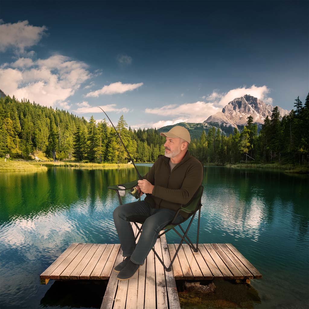 Krzesło składane wędkarskie LUARO turystyczne kempingowe na ryby zielone - obrazek 7