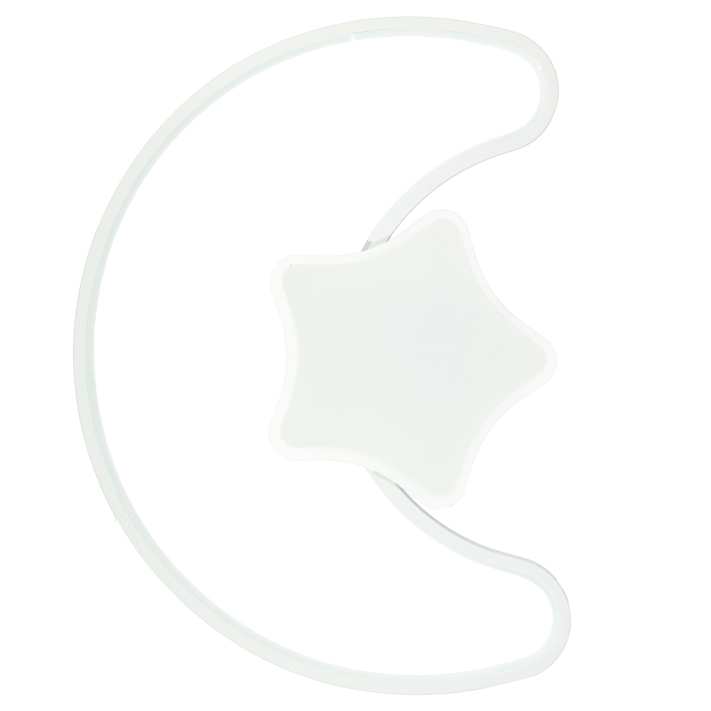 Lampa LED sufitowa plafon do pokoju dziecięcego ściemniana LUMELA + pilot księżyc biała - obrazek 4