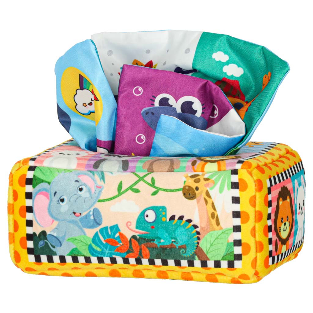 Sorter pudełko z chusteczkami sensoryczne montessori pluszowe cyfry litery - obrazek 3