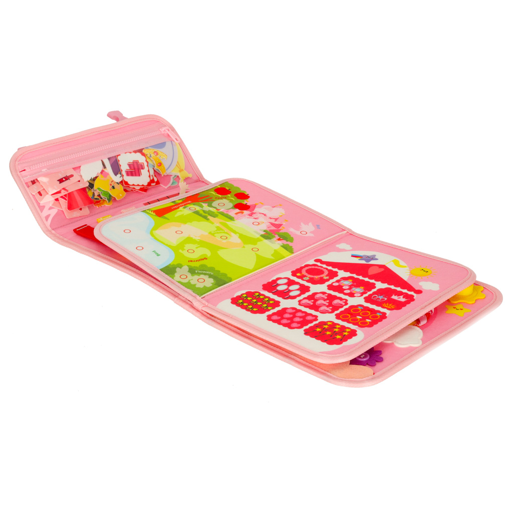 Tablica manipulacyjna sensoryczna montessori walizka plecak różowa - obrazek 5