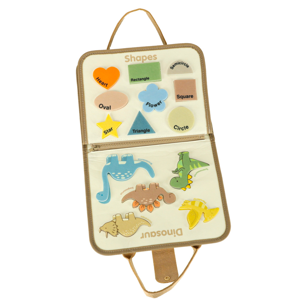 Tablica manipulacyjna sensoryczna montessori walizka dinozaury - obrazek 8