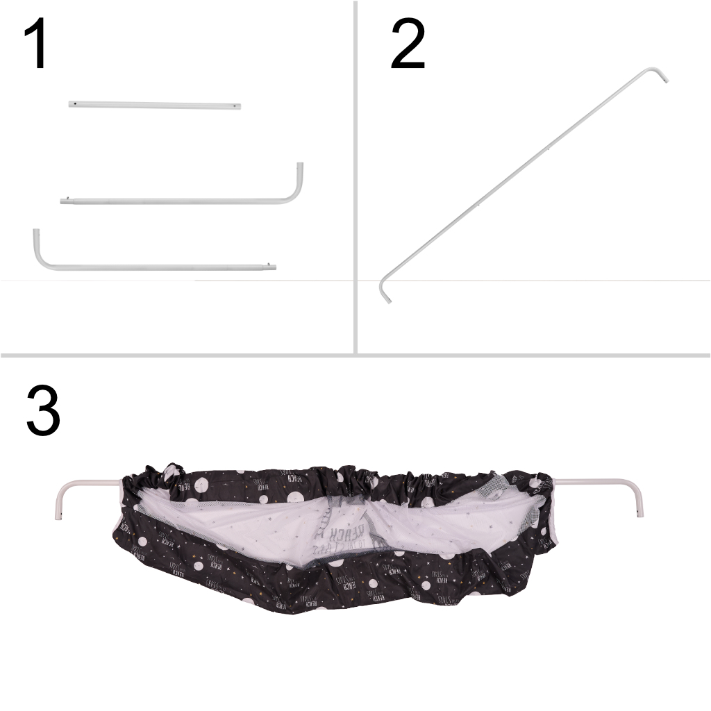 Barierka osłona ochronna do łóżka otwierana 200 cm czarna - obrazek 4