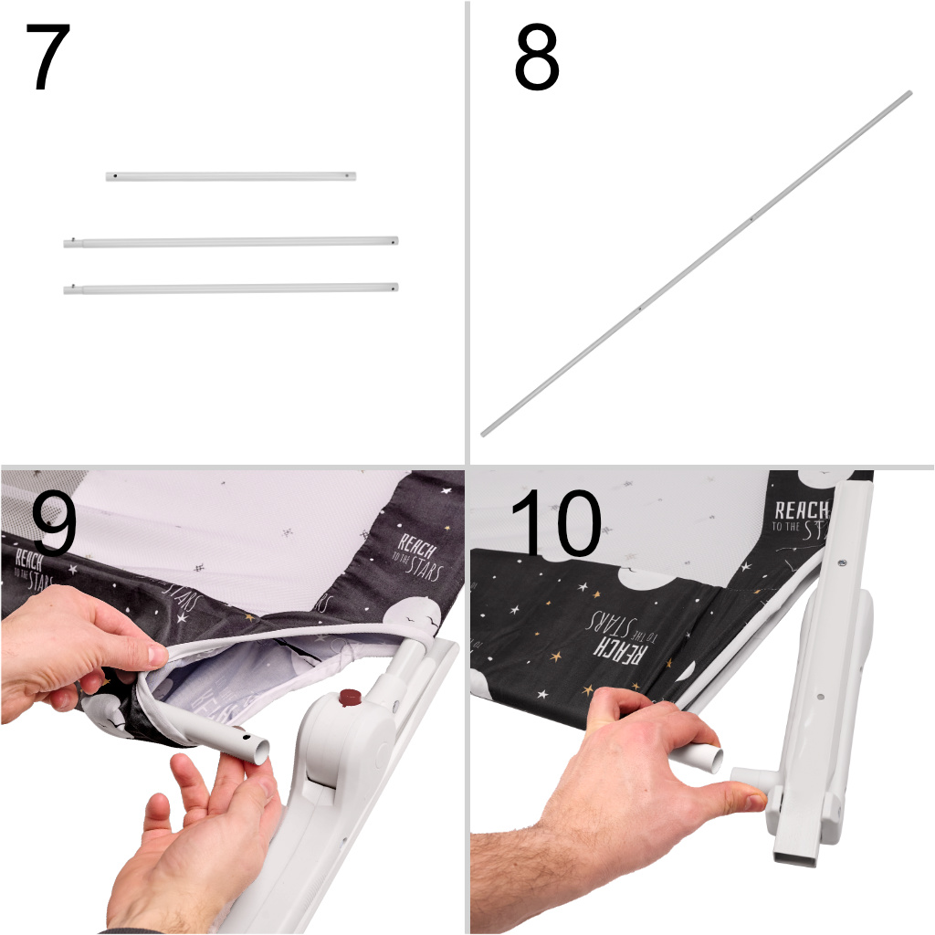 Barierka osłona ochronna do łóżka otwierana 200 cm czarna - obrazek 6