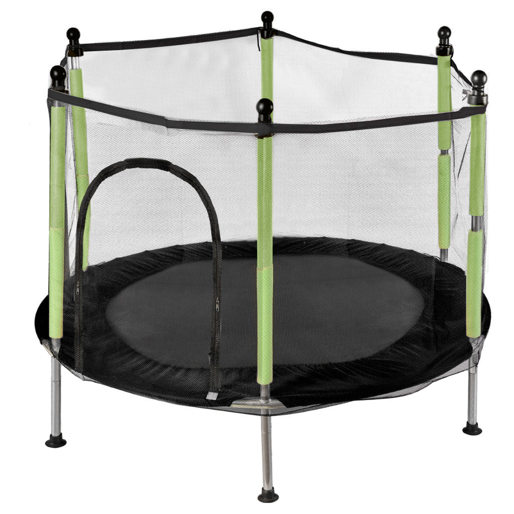 Trampolina do domu ogrodu dla dzieci siatka piłki 140cm 55inch zielona