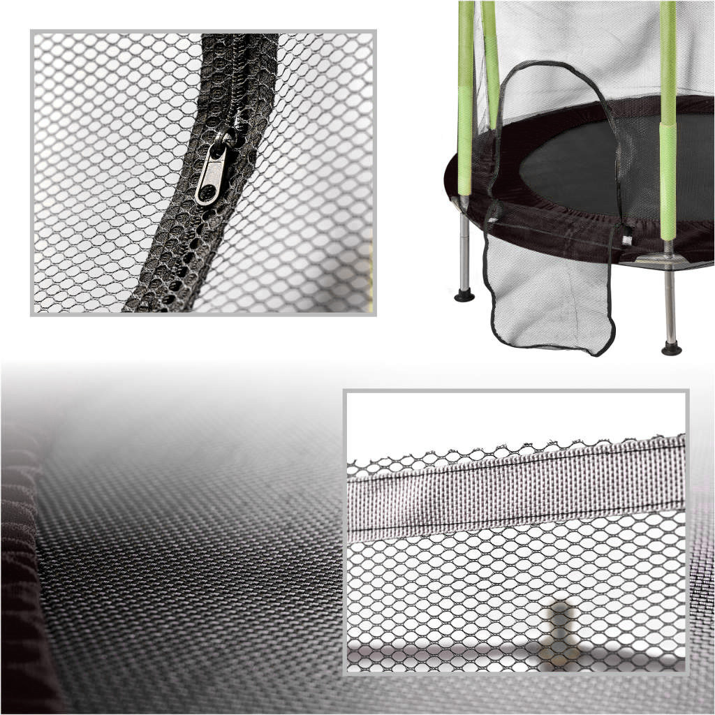 Trampolina do domu ogrodu dla dzieci siatka piłki 140cm 55inch zielona - obrazek 4