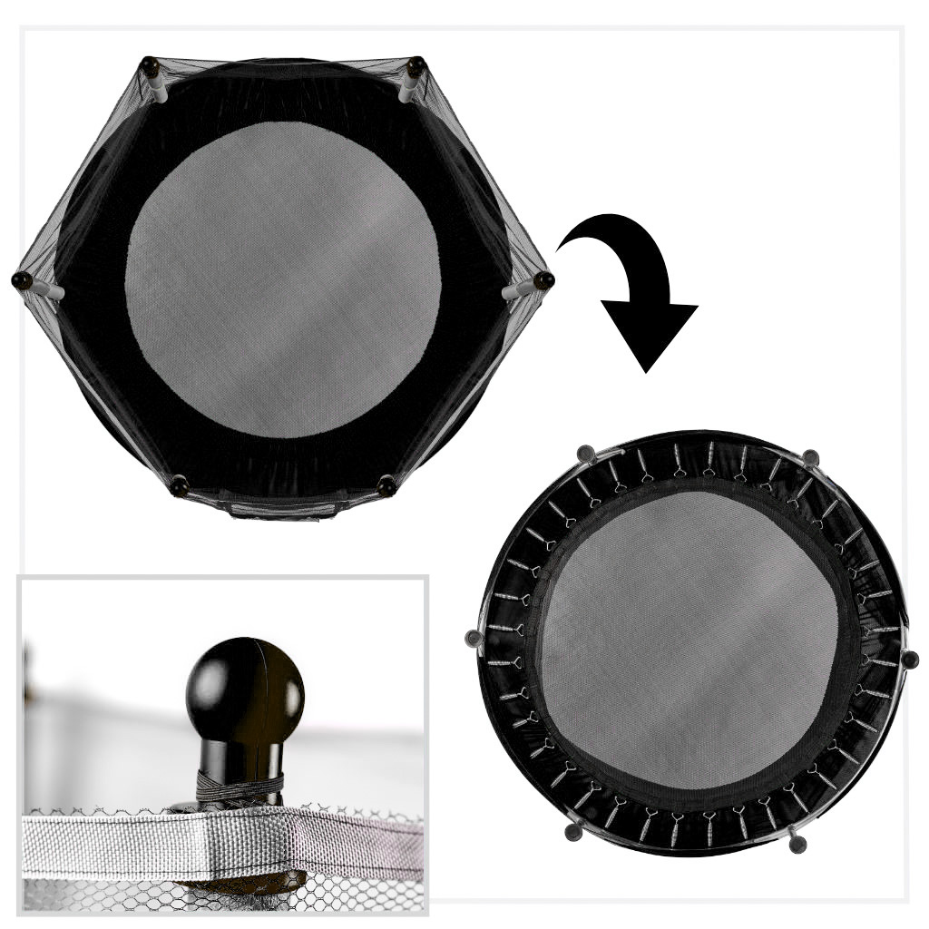 Trampolina do domu ogrodu dla dzieci siatka piłki 140cm 55inch zielona - obrazek 6